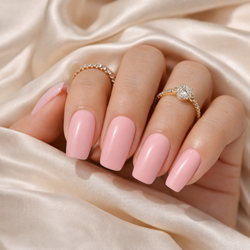 Home BLUSH BUNNY - SOFT PINK SQUARE PRESS ON NAILS