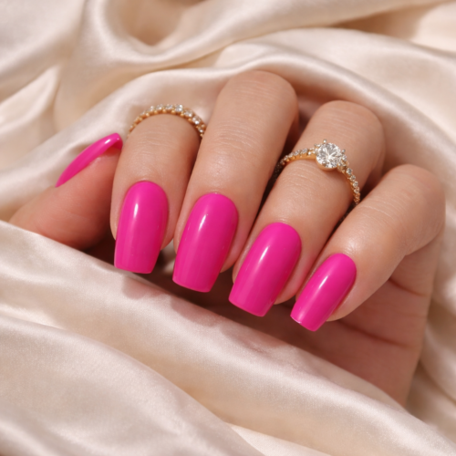 Home HOT PINK LUXE PRESS ON NAILS-SQUARE