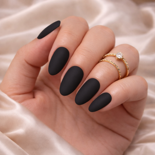 Home MIDNIGHT KISS - CLASSIC BLACK ALMOND PRESS ON NAILS