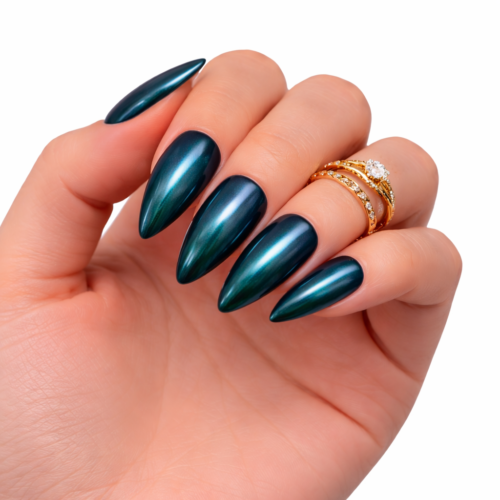 Home AURORA BLUE CAT-EYE- METALLIC- LUXE PRESS ON NAILS