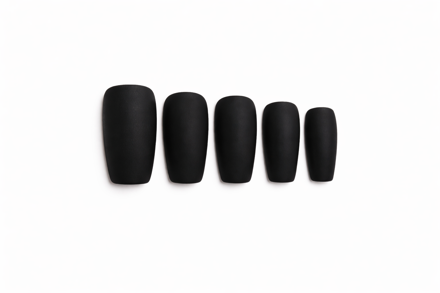 12 MIDNIGHT MATTE BLACK-LUXE MINIMAL PRESS-ON-NAILS - Image 2