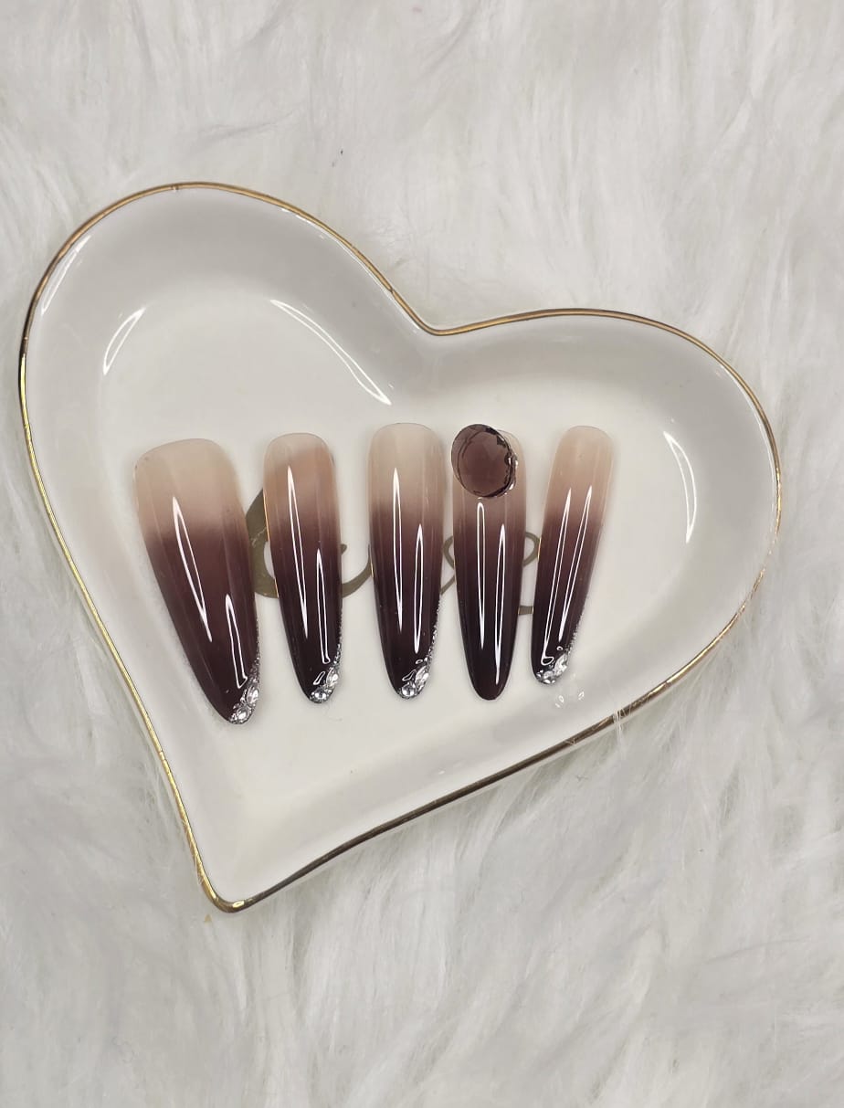 IMG-20260114-WA0005 NUDE BROWN OMBRE ALMOND PRESS ON NAILS LUXE HANDMADE SET