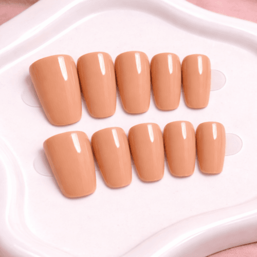 deep caramel nude square